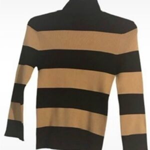 Men's Black and Tan Striped Sweater